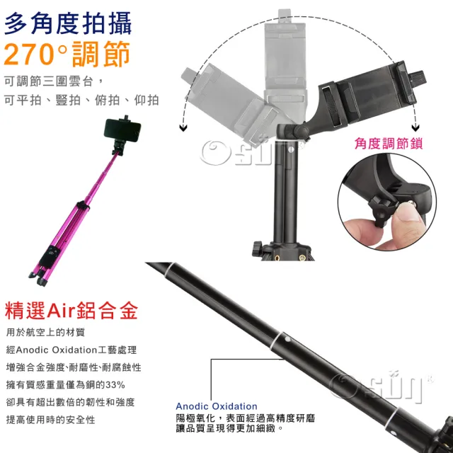 【Osun】雲騰1688手機相機自拍桿三腳架-正品認證(CE256-1688)