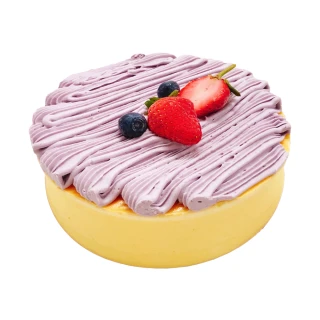 【樂活e棧】生日快樂造型蛋糕-香芋愛到泥乳酪蛋糕5吋1顆(生日快樂 蛋糕 手作 水果)
