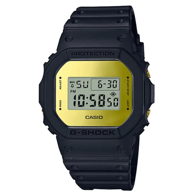 CASIO 卡西歐】G-SHOCK 復刻經典電子男錶樹脂錶帶金色錶面防水200米(DW