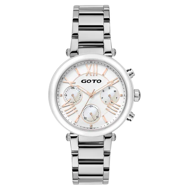 【GOTO】浪漫羅馬風情時尚手錶-白(GS0052M-2S-241)