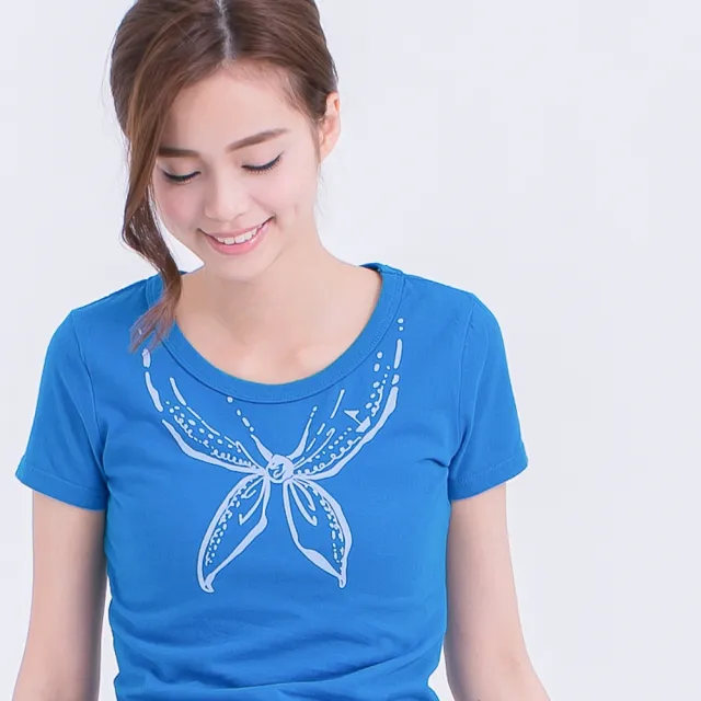 【so that’s me 好我】水手領圓領短袖蜜桃棉女Tee(海藍)