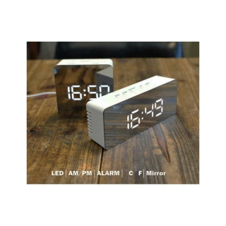 LED鏡面時鐘/鬧鐘(電子鐘/數字鐘 USB供電)