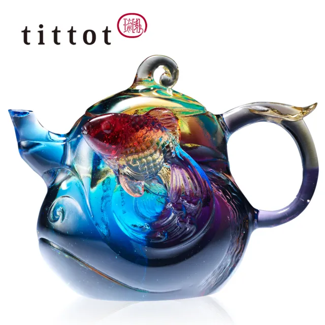 【tittot 琉園】源源福運-附黑底座(送禮/琉璃/禮物/玻璃/水晶/藝術品/擺飾/禮贈/企業/)