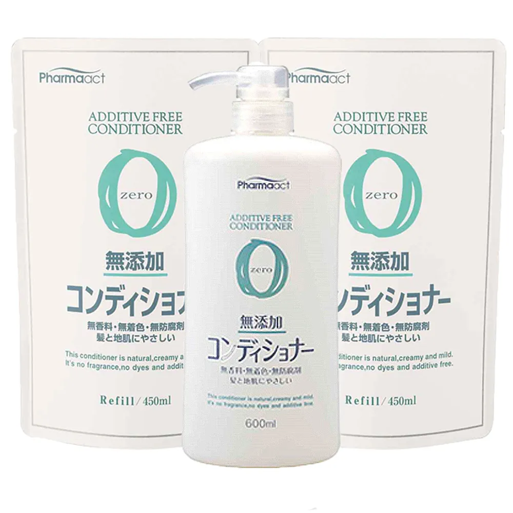 【KUM 熊野】日本zero無添加潤髮乳x1+潤髮補充包x2(3入)