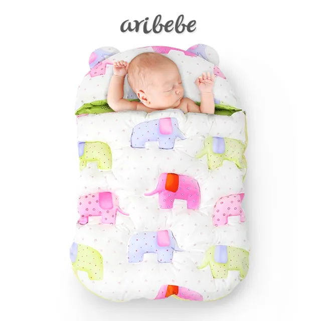 【ARIBEBE】韓國手工嬰兒保暖防踢睡袋包巾(五色)