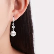 【Emi 艾迷】韓系簡約氣質光潤點鑽珍珠耳勾耳環