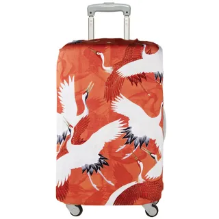【LOQI】行李箱外套 / 紅白鶴 LLWHCR(L號)