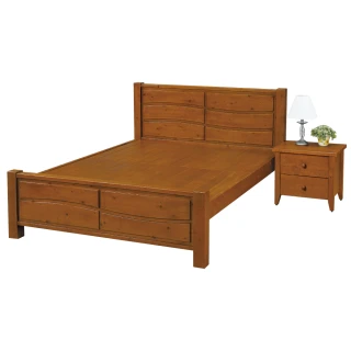 【綠活居】謝爾文  時尚5尺實木雙人床台(不含床頭櫃)