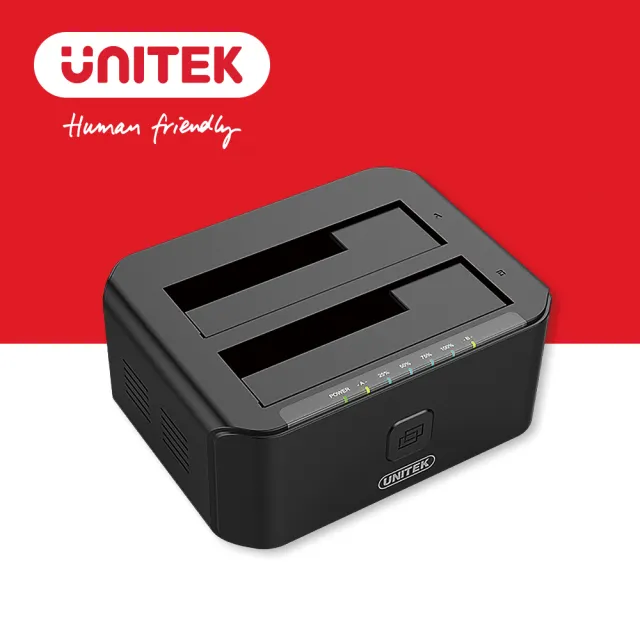 【UNITEK】鋁合金USB3.0智慧雙槽硬碟外接盒2.5/3.5吋(Y-3032)