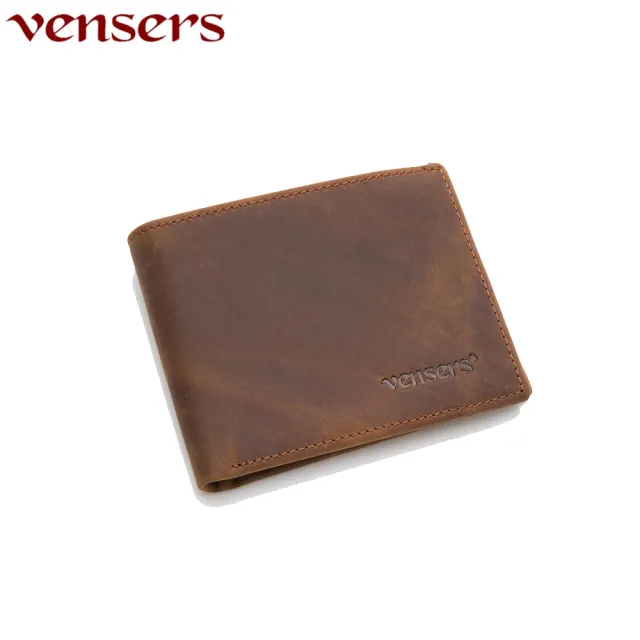 【Vensers】雙11  小牛皮潮流個性皮夾(NB600401瘋馬皮短夾)