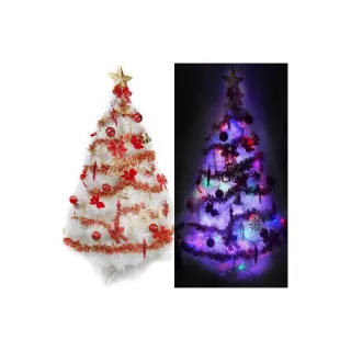 【摩達客】耶誕-2尺/2呎-60cm台灣製特級紅色松針葉聖誕樹(含金色系配件/含50燈LED四彩光電池燈/本島免運費)