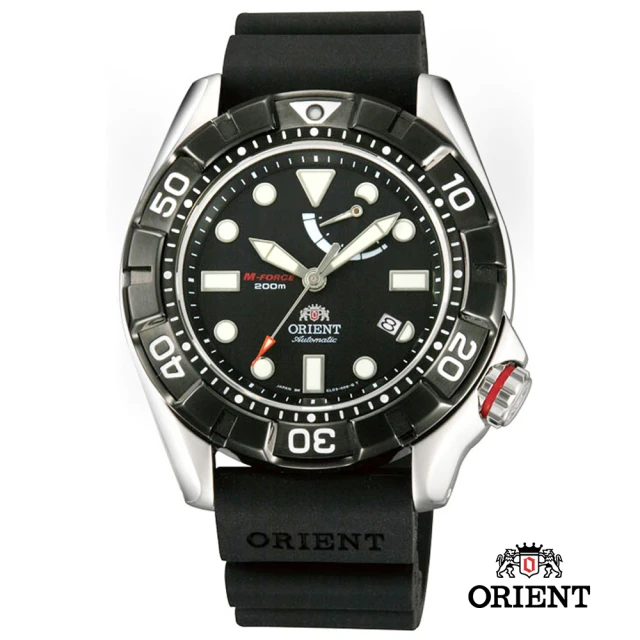 【ORIENT 東方錶】M-FORCE FOR AIR DIVING系列潛水機械錶 橡膠錶帶款  黑水鬼 - 46mm(SEL03004B)