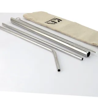 【KISSDIAMOND】雙SGS認證新斜口316L不銹鋼吸管組(安全導角/斜口設計/醫療級/環保/可珍奶用/4入1組)