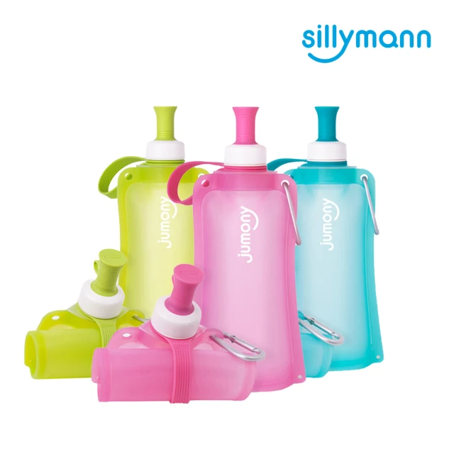 【韓國sillymann】100%簡約便攜捲式鉑金矽膠水瓶-550ml(3色)