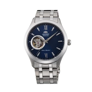 【ORIENT 東方錶】SEMI-SKELETON系列 藍寶石鏤空機械錶 鋼帶款 藍色-38.5mm(FAG03001D)