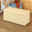 【BuyJM】粉彩布紋皮面掀蓋椅/收納箱(60X30公分)