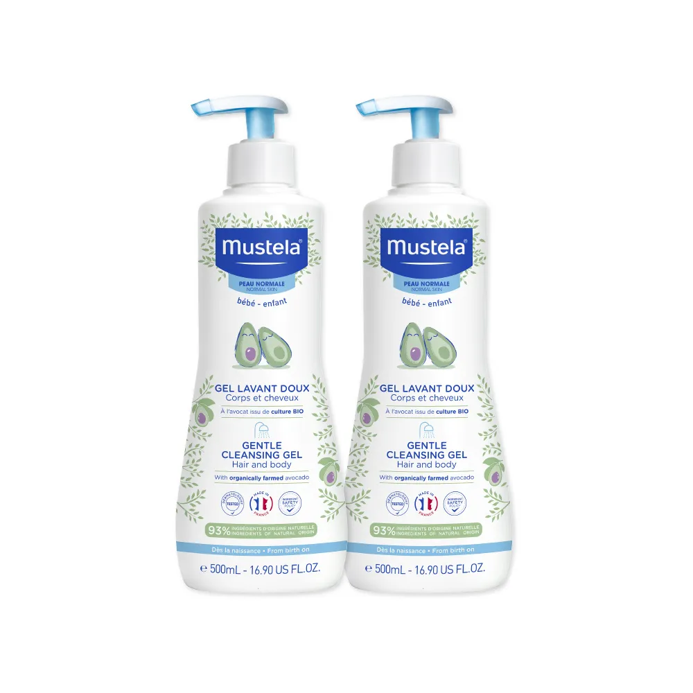 【Mustela 慕之恬廊】慕之幼 多慕雙潔乳500mlX2入(寶寶 嬰兒 沐浴乳 洗髮精 公司貨 台灣獨家總代理)