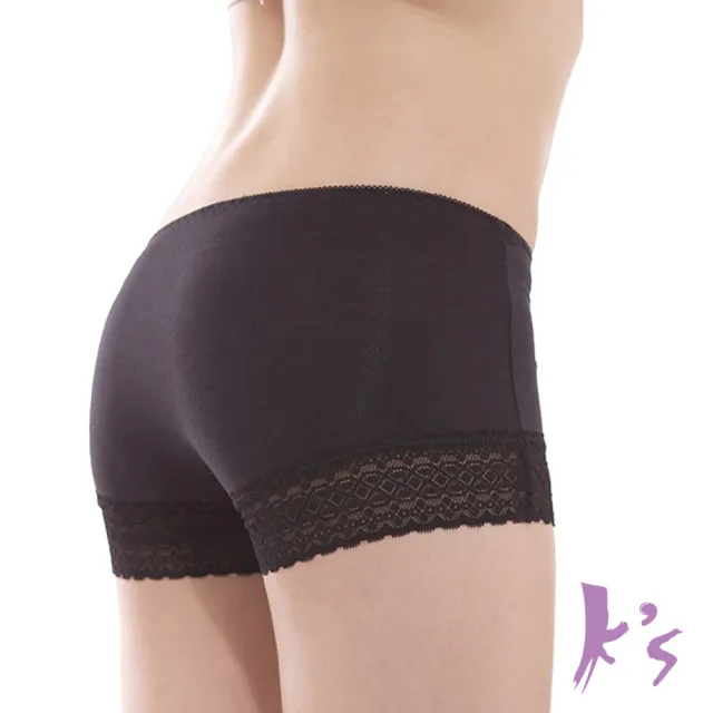 【K’s 凱恩絲】專利蠶絲零束縛超柔涼感平口內褲(時尚黑)