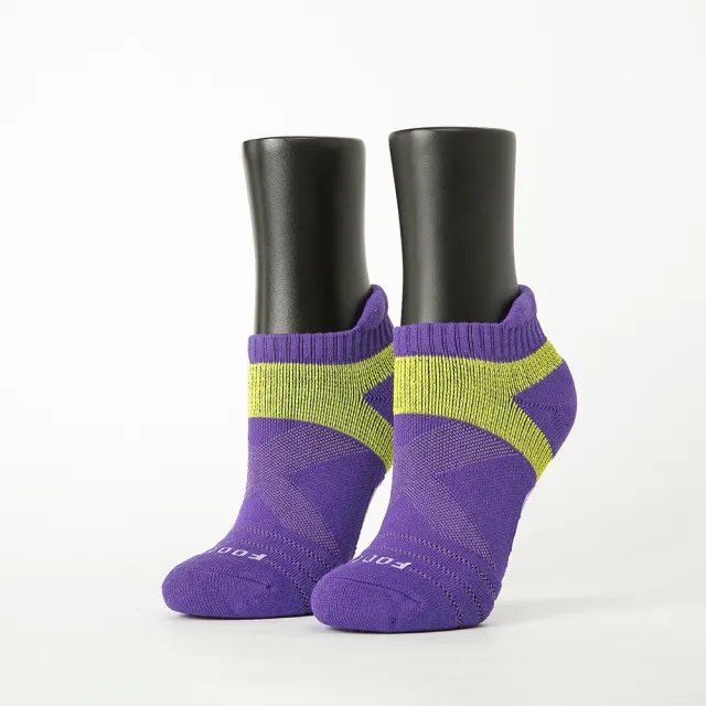 【Footer除臭襪】X型雙向輕壓力足弓船短襪-女款-局部厚(T106M-紫)