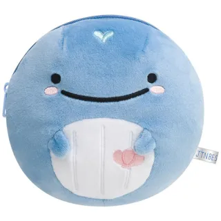 【San-X】鯨鯊先生微笑的臉系列丸子QQ收納包(小藍鯨)