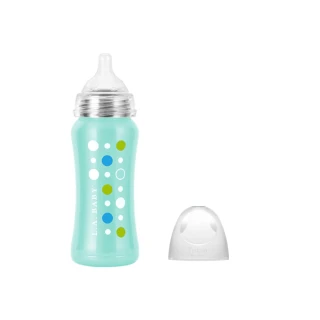 【美國L.A. Baby】超輕量醫療級316不鏽鋼保溫奶瓶 9oz(珍珠白)