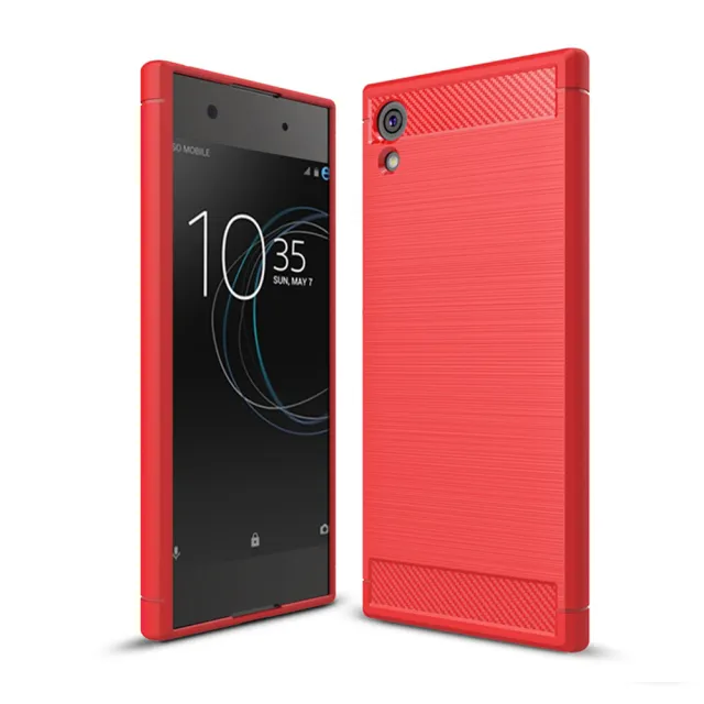 【YANG YI 揚邑】Sony Xperia XA1 5吋 碳纖維拉絲紋軟殼散熱防震抗摔手機殼