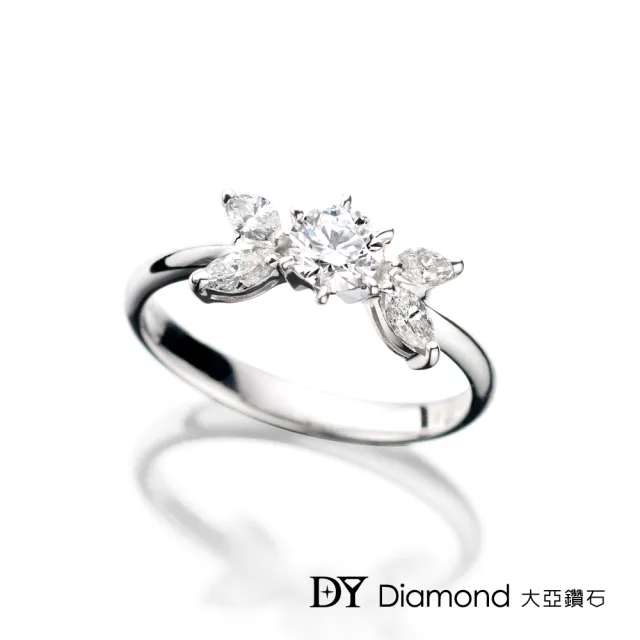 【DY Diamond 大亞鑽石】18K金 0.30克拉 D/VS1 花式鑽石女戒