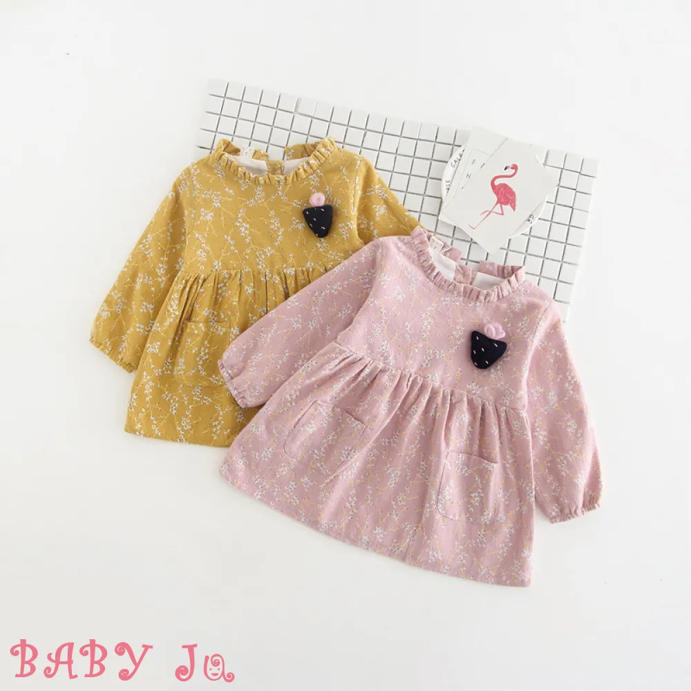 【BABY Ju 寶貝啾】韓系公主長袖洋裝(粉色 / 黃色)