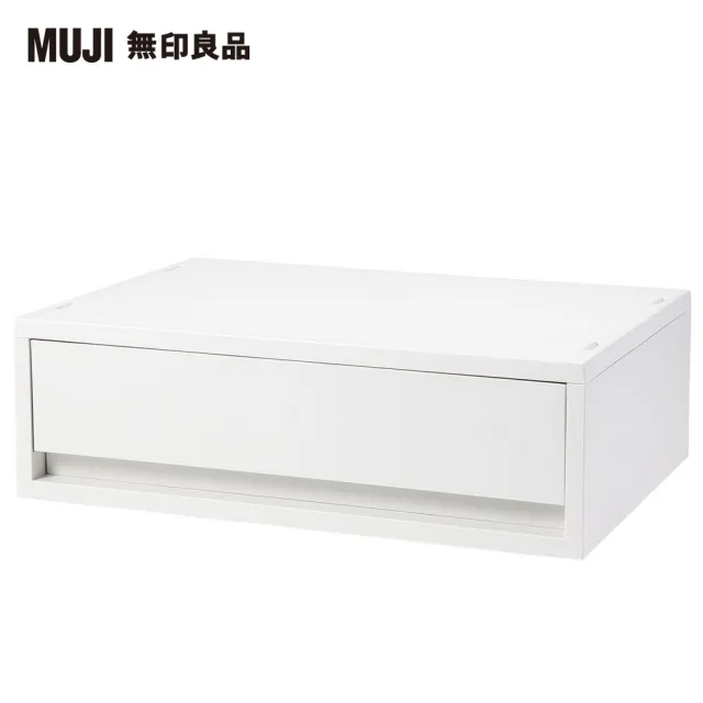 【MUJI 無印良品】PP資料盒/橫式/淺型/白灰