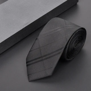 【拉福】亂波交叉紋6CM窄版手打領帶(黑)