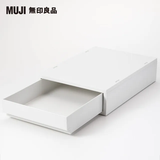 【MUJI 無印良品】PP盒/薄型/正反疊/白灰