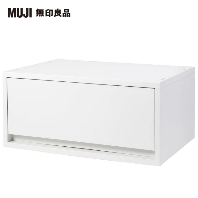 【MUJI 無印良品】PP資料盒/橫式/深型/白灰