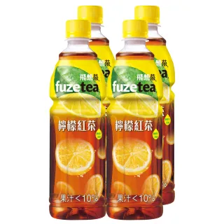 【fuze tea 飛想茶】檸檬紅茶 寶特瓶580ml x4入/組