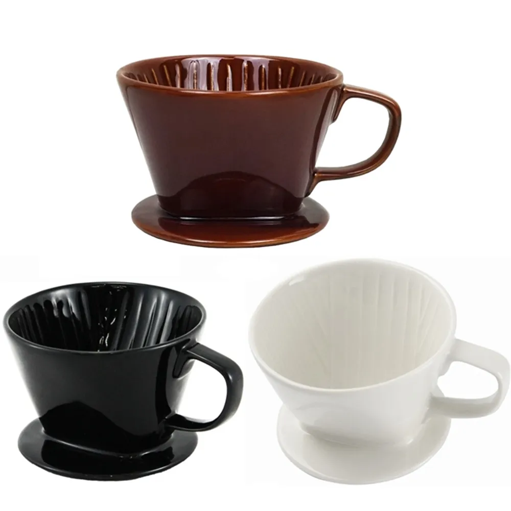 【日式陶瓷】大號咖啡濾杯1-4人份-買1送1/泡咖啡/泡茶濾杯/手沖咖啡濾器(隨機出貨)