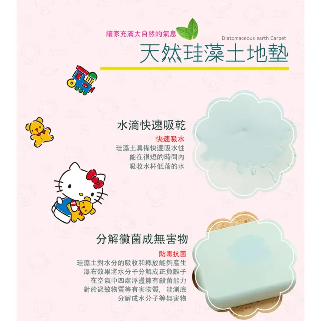 【收納王妃】三麗鷗 凱蒂貓Hello Kitty 滿版粉色系珪藻土地墊(60X39X0.9cm/24款任選)