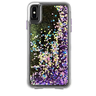 【美國 CASE-MATE】iPhone XS Max Waterfall(亮粉瀑布防摔手機保護殼 - 螢光紫)