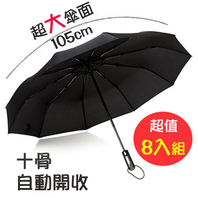 全自動十骨超大防風兩用折疊傘/8入(CS-UB02)