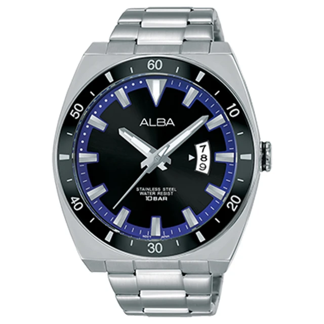 【ALBA】送禮首選 石英男錶 不鏽鋼錶帶 防水100米 日期顯示(AS9D07X1)