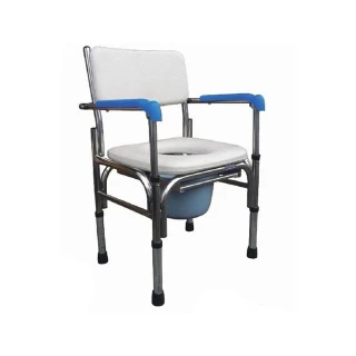 【海夫健康生活館】不銹鋼 固定式 可掀手 便盆椅 洗澡椅(ST021-1B)