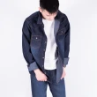 【KUPANTS】長版刷白牛仔襯衫刷色丹寧外套夾克男裝-藍黑8896