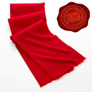 【5TH AVE】第五大道 400支紗  羊絨 圍巾 / 披肩(番茄紅)