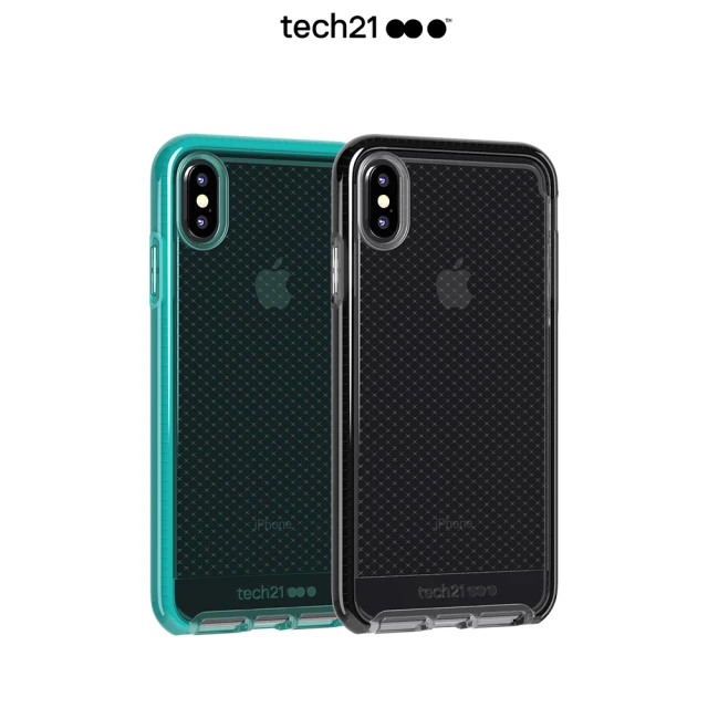 英國Tech 21 iPhone Xs Max 超衝擊EVO CHECK防撞軟質格紋保護殼(EVO CHECK 全球專利防撞技術)