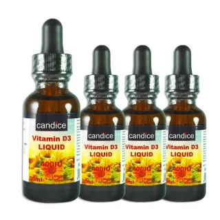 【Candice康迪斯】加拿大原裝進口維生素D3滴液四瓶組(30ml／瓶)