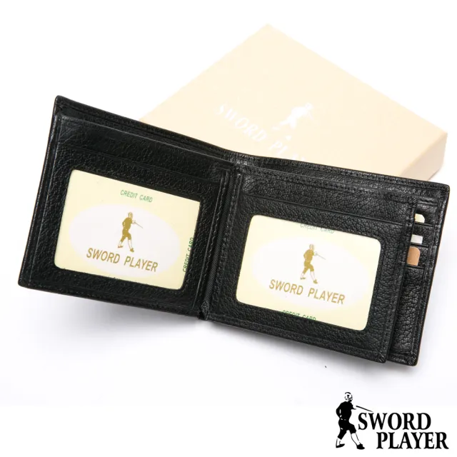 【SWORD PLAYER】雙11 莎普爾商務菁英專屬真牛皮6卡2照短夾