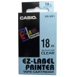 【CASIO 卡西歐】標籤機專用色帶-18mm透明底黑字(XR-18X1)