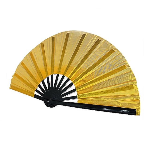 【輝武】武術用品-金色太極功夫扇、武術扇-全竹骨易開合雅典古色金蔥扇(2把)