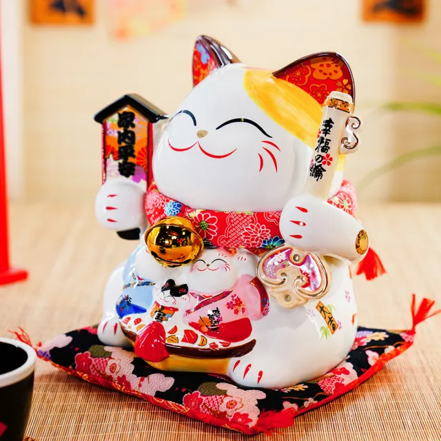 【金石工坊】家內平安貓撲滿 大(高26CM 招財貓/招財擺飾/招財貓擺飾/台灣招財貓)