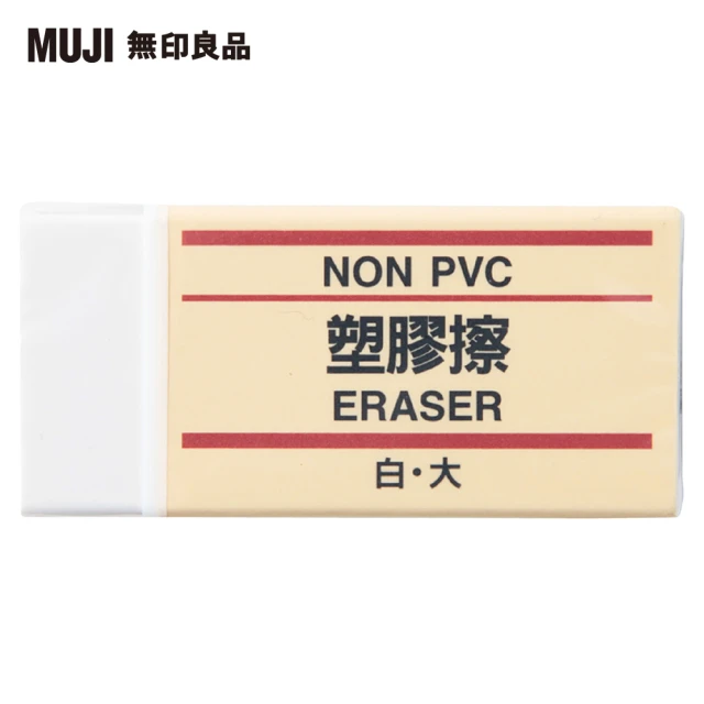 【MUJI 無印良品】塑膠擦/白.大