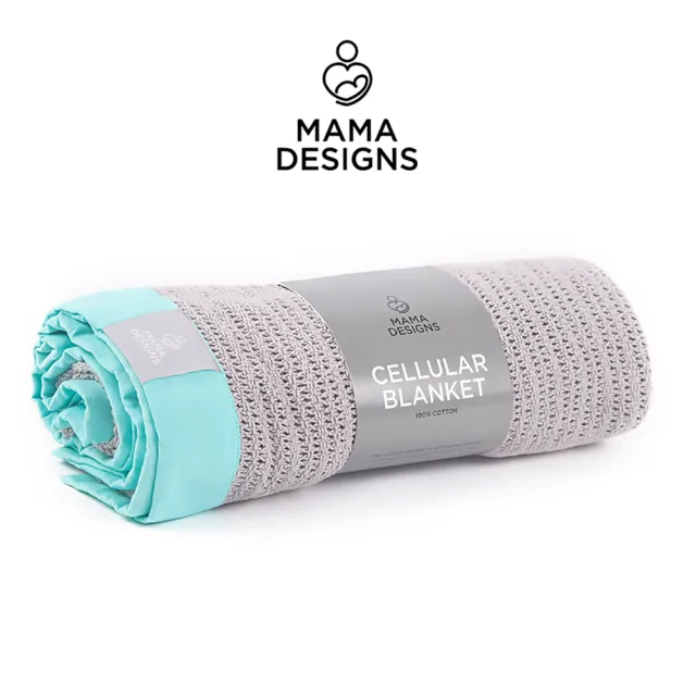 【Mama Designs】英國100%棉織透氣洞洞毯 質感灰系列 S號 70x90cm(透氣 安全 新生兒被毯 彌月禮)