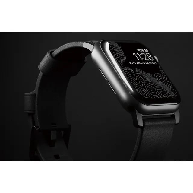 【美國NOMAD】Apple Watch 45/44/42mm專用 HORWEEN質樸黑皮革錶帶(Apple Watch 全系列適用)